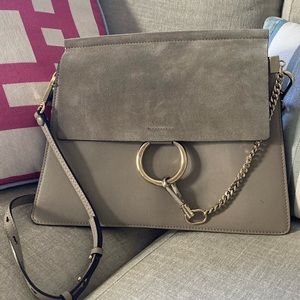 Chloe Handbag Medium Faye Motty Grey Excellent condition